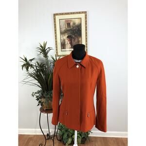 Oleg Cassini Women Jacket 6 Mob Wife 5 Hidden Buttons Front Office Siren Lined